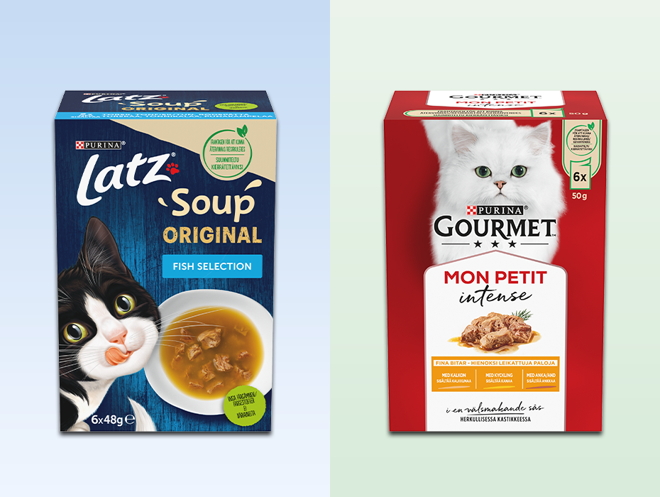 Purina återvinningsbara kattmatspaket