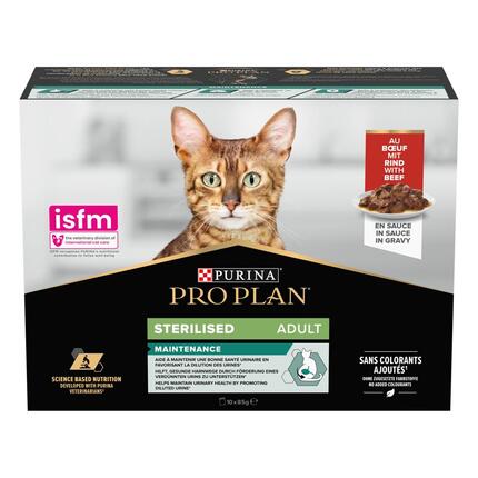 PURINA® PRO PLAN® Adult STERILISED MAINTENANCE med ox i sås