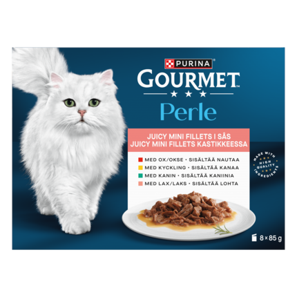 GOURMET™ Perle Minifiléer i sås med Ox, Kyckling, Kanin & Lax