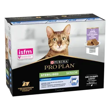 PRO PLAN ® STERILISED Senior 7+ LONGEVIS Terrine med kalkon