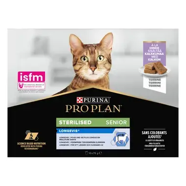 PRO PLAN ® STERILISED Senior 7+ LONGEVIS Terrine med kalkon