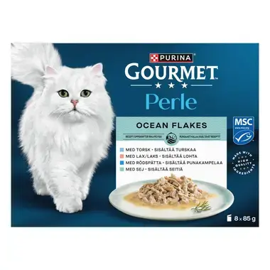 GOURMET® Perle Ocean Flakes med Torsk, Lax, Rödspätta & Tonfisk