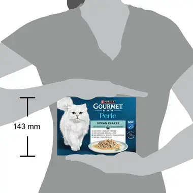 GOURMET® Perle Ocean Flakes med Torsk, Lax, Rödspätta & Tonfisk