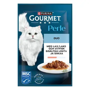 GOURMET® Perle Minifiléer i sås med Lax & Vitfisk