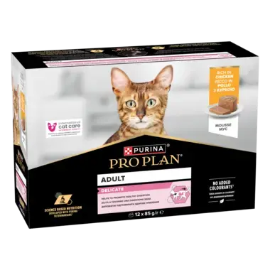 PRO PLAN® Delicate Mousse rikt på kyckling 12x85g