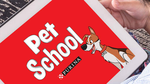 Pet school Purina logotyp