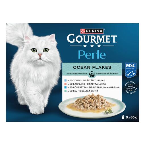 GOURMET® Perle Ocean Flakes med Torsk, Lax, Rödspätta & Tonfisk