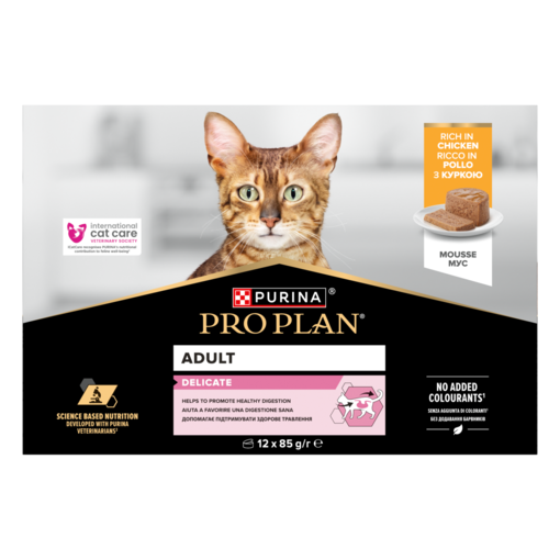 PRO PLAN® Delicate Mousse rikt på kyckling 12x85g
